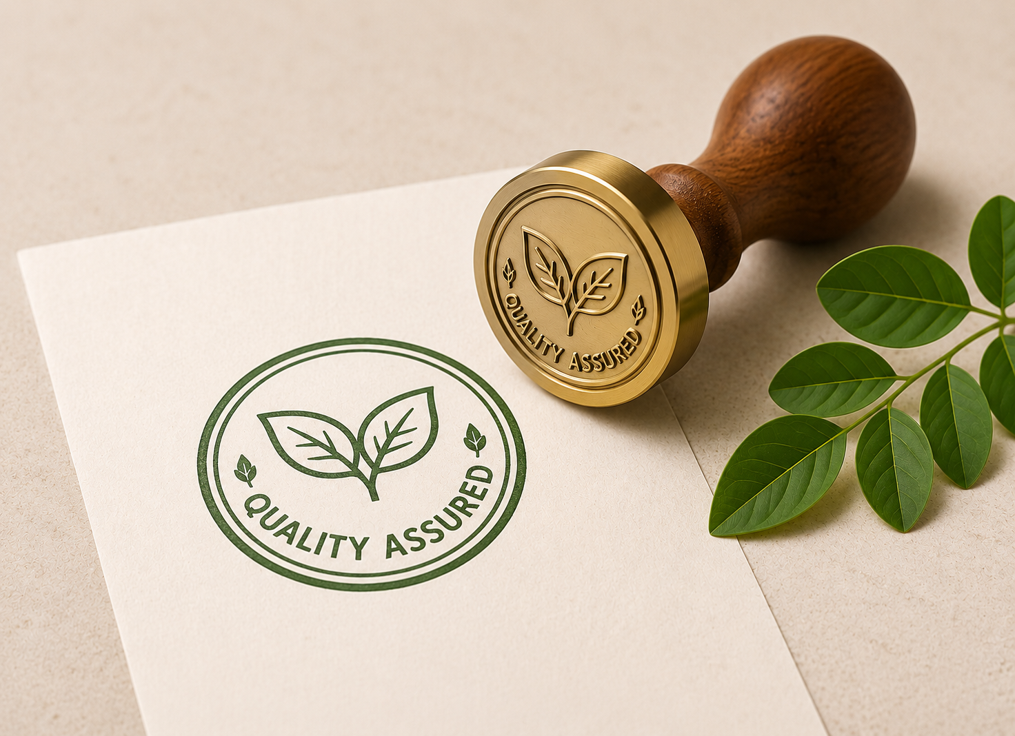Quality certification stamp background